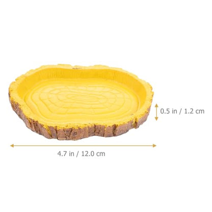 Sosoport 2pcs Resin Reptile Food Feeding Container and Tortoise Water Dish for Terrarium, Multifunctional Pet Food Storage Basin Suitable for Lizards, Tortoises, and Small Crawling Pets
