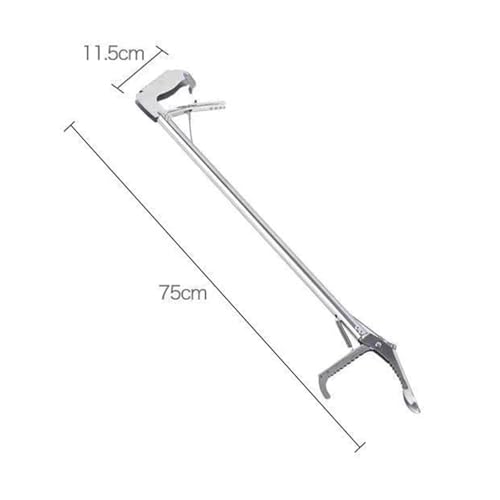 Snake Catcher Reptile Grabber Rattlesnakes Grabber Fish Catcher Stainless Steel Foldable Seafood Tongs Snake Clip Durable Self Lockable Tool, 75cm