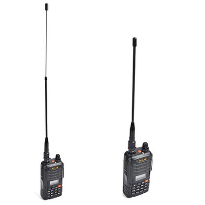 HYS Dual Band Telescopic/Rod Soft VHF/UHF BNC 2M/70CM Antenna | (8inch)-(14inch) BNC Antenna for Vertex HR146 HX300, HX320 HX400 Walkie Talkie, for Trips Camping or Self-driving travel