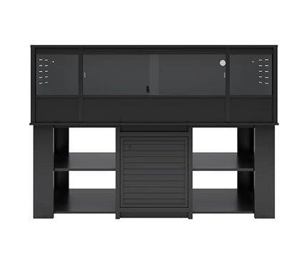 New Age Pet® ECOFLEX® 72" Jumbo Versa Stand, Standard Height Cabinet for Reptile & Small Animal Habitat, Lounge in Black - color: Black
