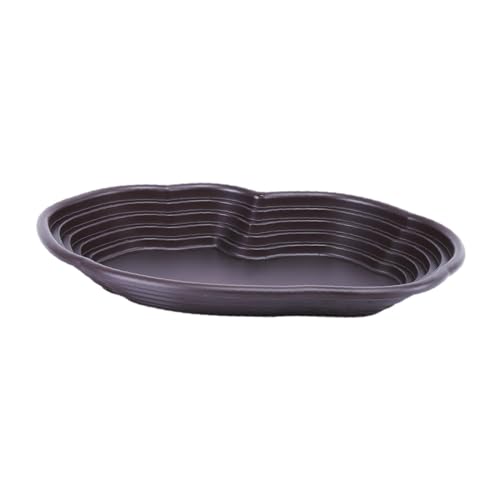 Reptile Bathing Dish Pool with Low Ramp, 15.35 x 10.43 in PP Turtle Water Bowl for Bearded Dragons, Hermit Crabs and Semi-Aquatic Pets - color: no drainage