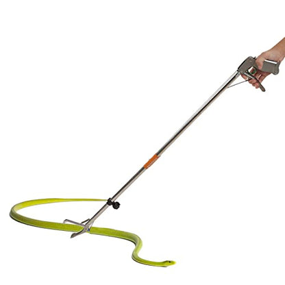 Diydeg Snake Tong Professional Stainless Steel Extra Long Collapsible Reptile Grabber Rattle Snake Catcher Heavy Duty Wide Jaw Handling Tool Snake Grabber Tool with Lock for Outdoor