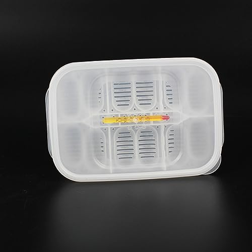 Angoily 3-Pack Transparent Breeding Isolation Boxes with Thermometer for Snake and Lizard Eggs 6.49X4.33X5.90 Inch Reptile Hatching Incubator Tray for Easy Observation and Cleaning - color: Whitex3pcs, size: mediumx3pcs