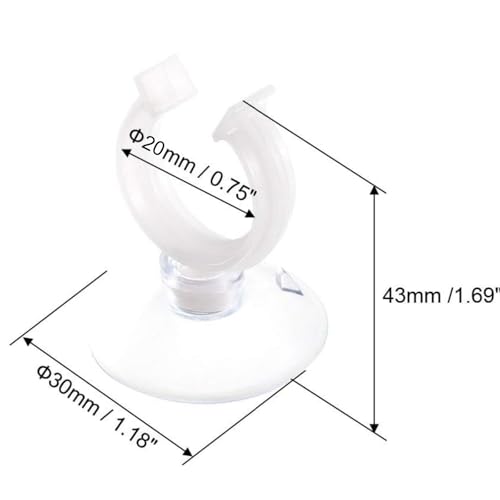 Aquarium Suction Cup Clips Set Fish Tank Air Line Holder Clear Plastic for Glass Fish Supples and Fish Tank Clear Airline Tubing Decorations Shrimp Nests and Reptile - size: Φ0.78in/20mm