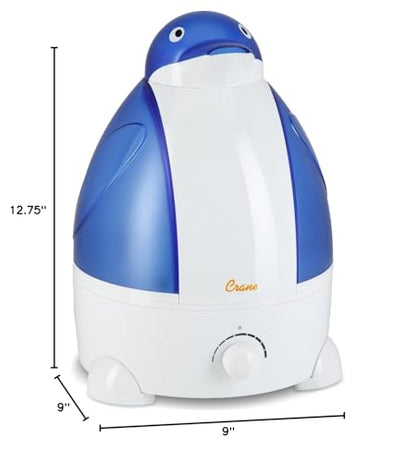 Crane Animal Humidifier for Bedroom, 1 Gal. Cool Mist Humidifier for Baby Nursery with Auto Shut-Off, Easy to Clean, Penguin - color: Penguin