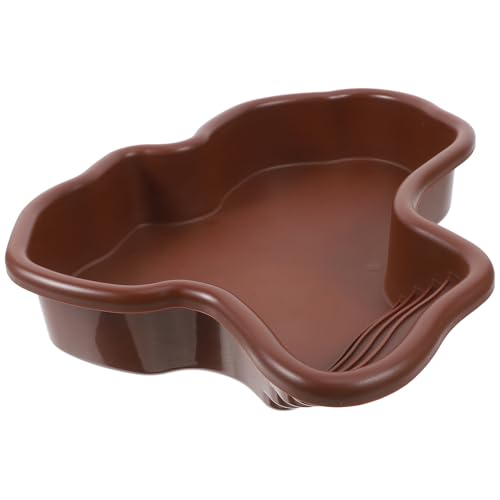 Large Turtle Soaking Basin Plastic Reptile Pool Bathing Dish Terrarium Frog Pond Turtle Habitat Accessory for Tortoise and Lizard Pet Supplies