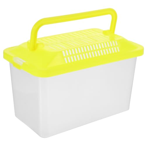 3pcs Portable Handheld Fish Tank Transparent Reptile Aquarium Box for Turtles and Hamsters Creative Feeding Box for Pet Cleaning Color Lid
