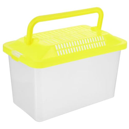 3pcs Portable Handheld Fish Tank Transparent Reptile Aquarium Box for Turtles and Hamsters Creative Feeding Box for Pet Cleaning Color Lid