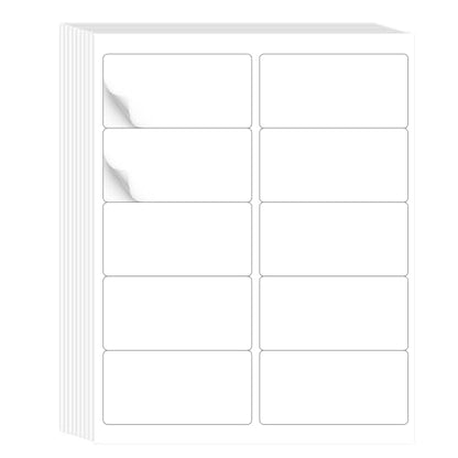 L LIKED 2"x4" Printable White Label Stickers 300 Labels 30 Sheets | Matte, permanent adhesive, laser/inkjet compatible, 10 per sheet, for shipping, address, product & barcode labels - size: 30 Sheets