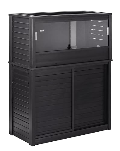 New Age Pet ECOFLEX Medium Reptile Enclosure with Matching Cabinet Stand Set in Black - color: Black, size: Medium
