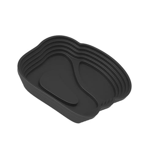 Natural Simulation Habitat Reptiles Soaking Pool with Step Design for Amphibians Turtles Feeding Bathing Dish Bowl Multiple Pet Drinking Bowl - color: Black