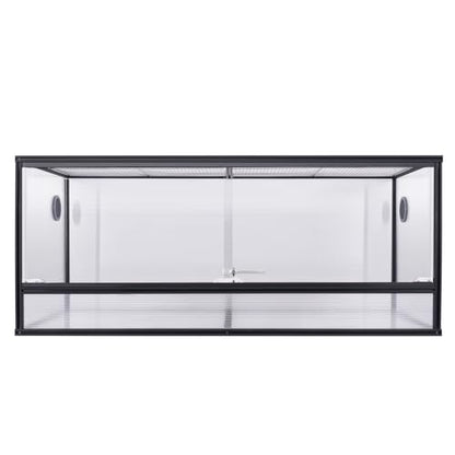83 Gallon Bearded Dragon Tank 48x20x20in, Insulated Reptile Enclosure with Hollow Sunlight Panels, Aluminum Frame, Locking Sliding Glass Doors & Mesh Screen Top
