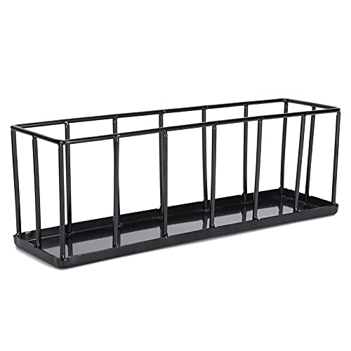 Omabeta Stainless Steel Tortoise Feeder Multifunctional Food Dispenser for Reptiles 30x10x8cm Easy Clean and Safe Feeding (Black)