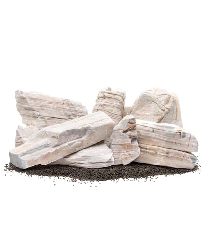 Natural Aquarium Stones - Light Greyish Cream w/Layered Folds, Smooth Surface, Freshwater Aquascaping Rocks, Shrimp & Betta Fish Tank Decor, Canyon/Valley Layouts - Gobi Desert, 10 LB - color: Gobi Desert, size: 10 Pounds