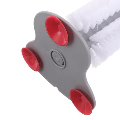 Turtle Shell Cleaning Brush with Suction Cup, Soft Bristle Turtle Back Scratcher for Aquarium Tank, 1pcs Red Suction Cup, Reptile Health Care Accessory