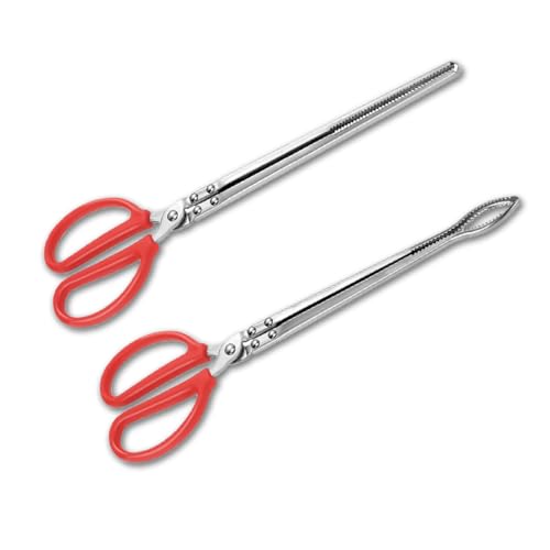 2pcs Snake Feeding Tongs, 15 inch Snake Hook Snake Grabber Tool Snake Stick Reptile Tongs for Bearded Dragon Snake Reptile Gecko Tank Accessories Terrarium Supplies