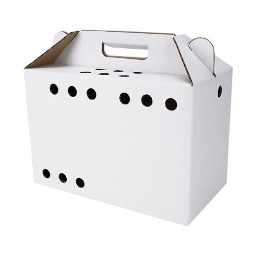 Disposable Cardboard Pet Carrier for Small Animals, Hamsters, Gerbils, Birds, Reptiles, NOT Cats 12/Case | Study Corrugated Pocket Cardboard Carrier 10in x 6.75in x 5.5in
