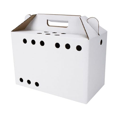 Disposable Cardboard Pet Carrier for Small Animals, Hamsters, Gerbils, Birds, Reptiles, NOT Cats 12/Case | Study Corrugated Pocket Cardboard Carrier 10in x 6.75in x 5.5in