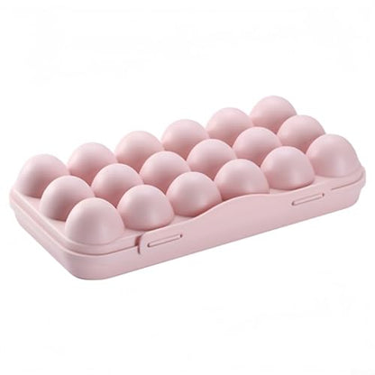 Portable Egg Storage Box With 18 Grids Egg Protector Case Tray Container Secure Egg Transport Outdoor Trips And Activities(18 Pink) - size: 18 Pink