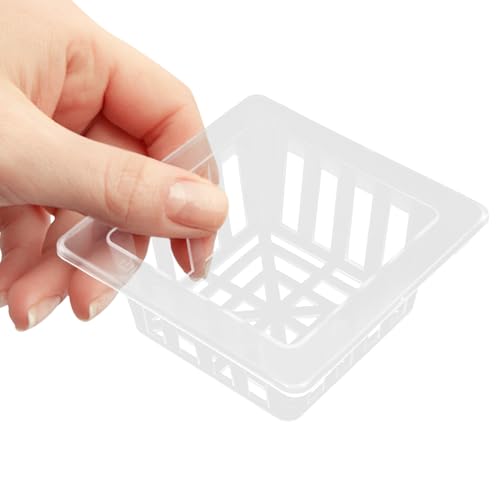 20pcs Square Mesh Hydroponic Planting Pots Efficient Drainage System Root Fixer Baskets for Gardening for Vegetables and Flowers