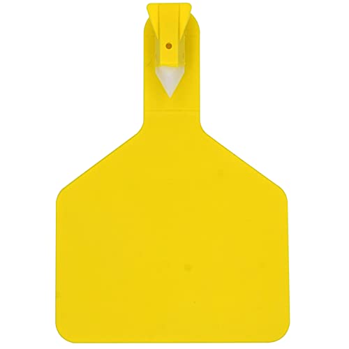 50 Pcs Cattle Ear Tags Blank One-Piece Z Tags for Cattle (Yellow) | Ear Tags for Cow, Goat, Sheep, Calves, Horse, Hog, Dog, Pigs, Farm Livestock & Animal ID Identification Management Tags - color: Yellow
