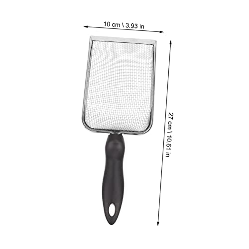 POPETPOP Stainless Steel Reptile Sand Shovel Fine Mesh Filtering Shovel for Tortoise and Lizard Waste Cleanup Sturdy Terrarium Substrate Cleaner Ergonomic Handle