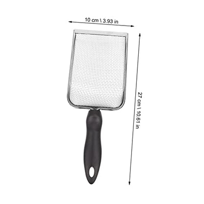 POPETPOP Stainless Steel Reptile Sand Shovel Fine Mesh Filtering Shovel for Tortoise and Lizard Waste Cleanup Sturdy Terrarium Substrate Cleaner Ergonomic Handle