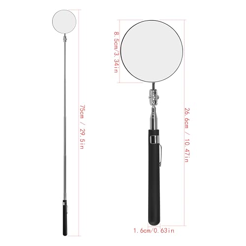 Telescopic Inspection Mirror 360 rotating inspection mirror, Flexible and Extendable Mechanic Tool for Automotive and Shower Use,mirror on a stick - size: Inspection Mirror-02