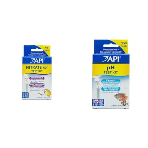API 90-Test Nitrate and 250-Test pH Aquarium Water Test Kits for Freshwater & Saltwater Tanks