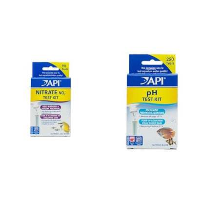 API 90-Test Nitrate and 250-Test pH Aquarium Water Test Kits for Freshwater & Saltwater Tanks