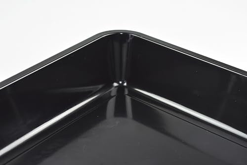 OMEM Reptile Drinking Tray - Large Water Dish Plastics Plate for Turtles, Small Reptiles, Ball Pythons, Lizards, and Snake Cages Bowl (L=35.4 x 5.3 x 26.3cm, Black) - color: black, size: L=35.4*5.3*26.3