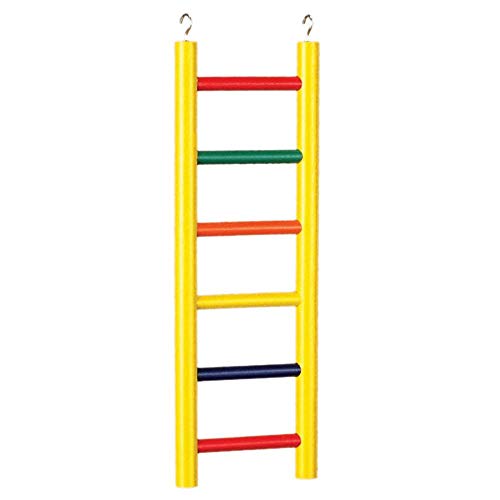 Prevue Pet Products 6-Rung Wood Bird Ladder - Accessories for Small, Medium, and Large Birds, Hanging Birdcage Toy for Climbing, Foot Exercise, Beak Use, Mental Enrichment, and Interactive Play - size: 6-Rungs