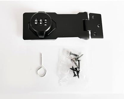 Multifunctional Combination Hasp Lock, Combination Lock for Cabinets, Mailboxes, Barn Doors, Floral Pet Doors and Office File Cabinets(Black）