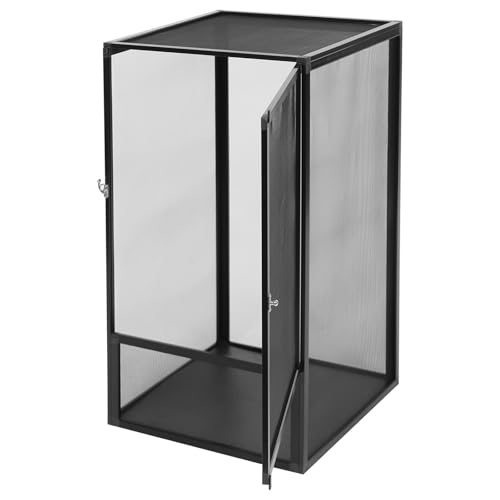 Reptile Terrarium, Micro Habitat Terrarium Enclosure with Fine Mesh Strong Locking Latch Removable Top Mesh Anti-Climbing Threshold & Good Ventilation Aluminum Screen Habitat for Reptiles and Insects