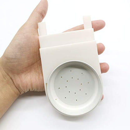 TIHOOD 4 Pack White Beehive Entrance Feeder with Lids, Easy Water Injection, Extended Tray, Sturdy Plastic, Fits Most Small Mouth Canning Feeder and Waterer