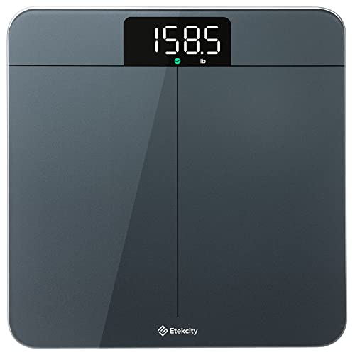 Etekcity Digital Bathroom Scale for Body Weight, Most Accurate to 0.05lb | 400 lbs Capacity, Bright LED Display with Large Clear Numbers, Upgraded Safe Quality for Elderly Home Use - color: Grey-blue, size: 11.8 x 11.8 x 1 in