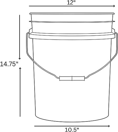 5 Gallon Food Grade Plastic Bucket with Air Tight Screw on Lid Made in USA Container (Green Bucket with Clear Lid) - color: Green Bucket With Clear Lid
