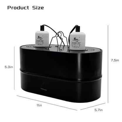 Dual Reptile Light Fixture Deep Dome,Max 150W,UV Lamp Fixture Dual Lamp Cap for Reptiles Terrarium with Two Independent Switches Heat Lighting Lamp Kit.