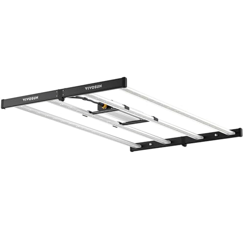 VIVOSUN VSFL3000 300W LED Grow Light Foldable 4-Bar Dimmable Full Spectrum | UR/FR supplemental wavelengths enhance vegetative and flowering stages - size: 3x3