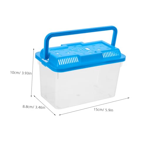 BESPORTBLE Portable Transparent Plastic Aquarium for Small Turtles Lightweight Travel Fish Tank with Lid Turtle Habitat and Easy to Clean Reptile Container for Pets