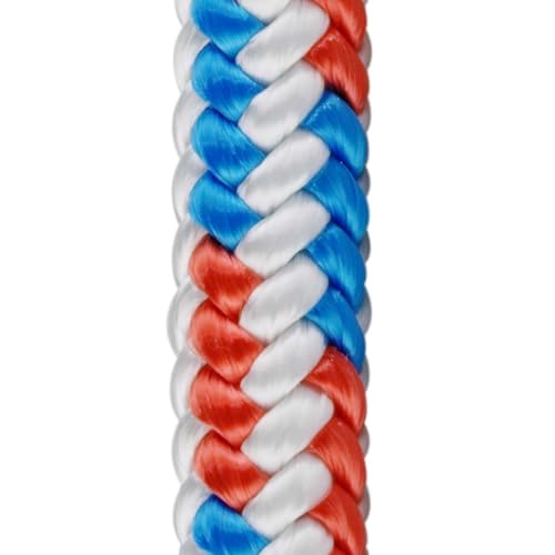 Pelican Arborist-16 Strand 12.7 mm (1/2 inch) Arborist - 7000 lbs Breaking Strength - Static Climbing Rope Used for Arborists - 150 ft - Plain End - size: 150 ft - Plain End, style: Red White Blue