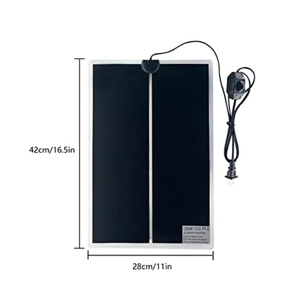 Reptile Heating Mat, 2PCS Reptile Heating Pad with Temperature Adjustment for Reptiles Tortoise Snakes Lizard Gecko Hermit Crab Amphibians - Removable Terrarium Heat Mats(20W,11x16.5 inches) - size: 2PCS,20W