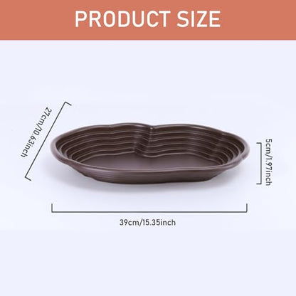Reptile Water Dish, 15x11x2 Large Simulation Tortoise Water Dish, Decorative Plastic Stepped Reptile Bathing Pool for Lizard Gecko Turtle Turtle Tub Tortoise Habitat