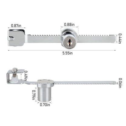 4-8mm Cabinet Furniture Lock for Retail Stores & Home | Security Sliding Glass Door Lock (2 Pack)
