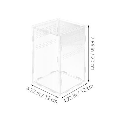 ORFOFE Easy to Assemble Acrylic Reptile Enclosure for Small Pets and Snakes with Modular Design and Ventilation Holes, Portable Reptile Breeding Box for Outdoor Use and Secure Transport