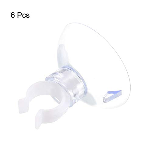 uxcell Aquarium Suction Cup Clips Airline Tube Holders Clamps for Fish Tank Clear 10mm 6Pcs - size: 10mm