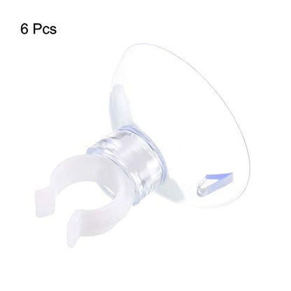 uxcell Aquarium Suction Cup Clips Airline Tube Holders Clamps for Fish Tank Clear 10mm 6Pcs - size: 10mm