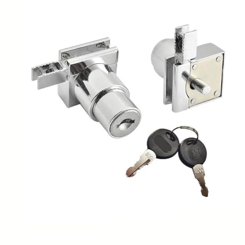 Sliding Glass Door Lock Set for Display Cabinet Terrarium,Zinc Alloy Security Lock with Keys,Rust-Proof Corrosion-Resistant,Easy to Install Without Drilling,for 5-8mm Glass,4 Pack