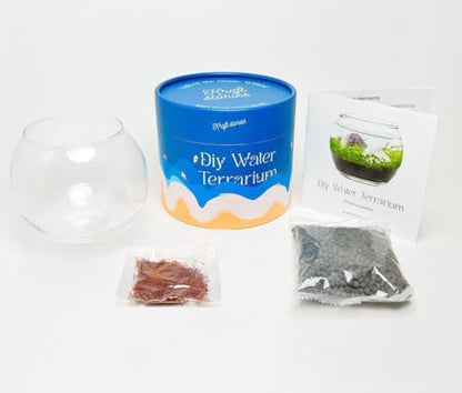 Water Terrarium Kit with Mini Glass Bowl, substrate and seeds | Create Your Own Indoor Garden| DIY Complete Set for Simple, Stunning Growth Unique Gift for nature lover (3.75" H - 4.5" W) - size: 3.75" H - 4.5" W