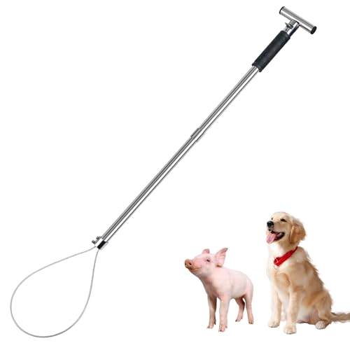 Dog Catcher Pole Portable Hog Pig Catcher Stainless Steel Pig Holder Animal Control Pole Tool Livestock Farm Equipment